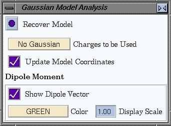 The GAUSSIAN Analyze Models window